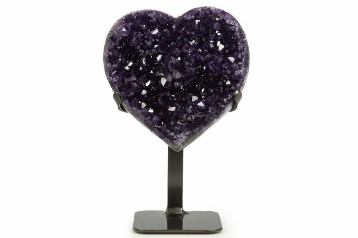 Amethyst Crystal Heart on Metal Stand - Uruguay #342496